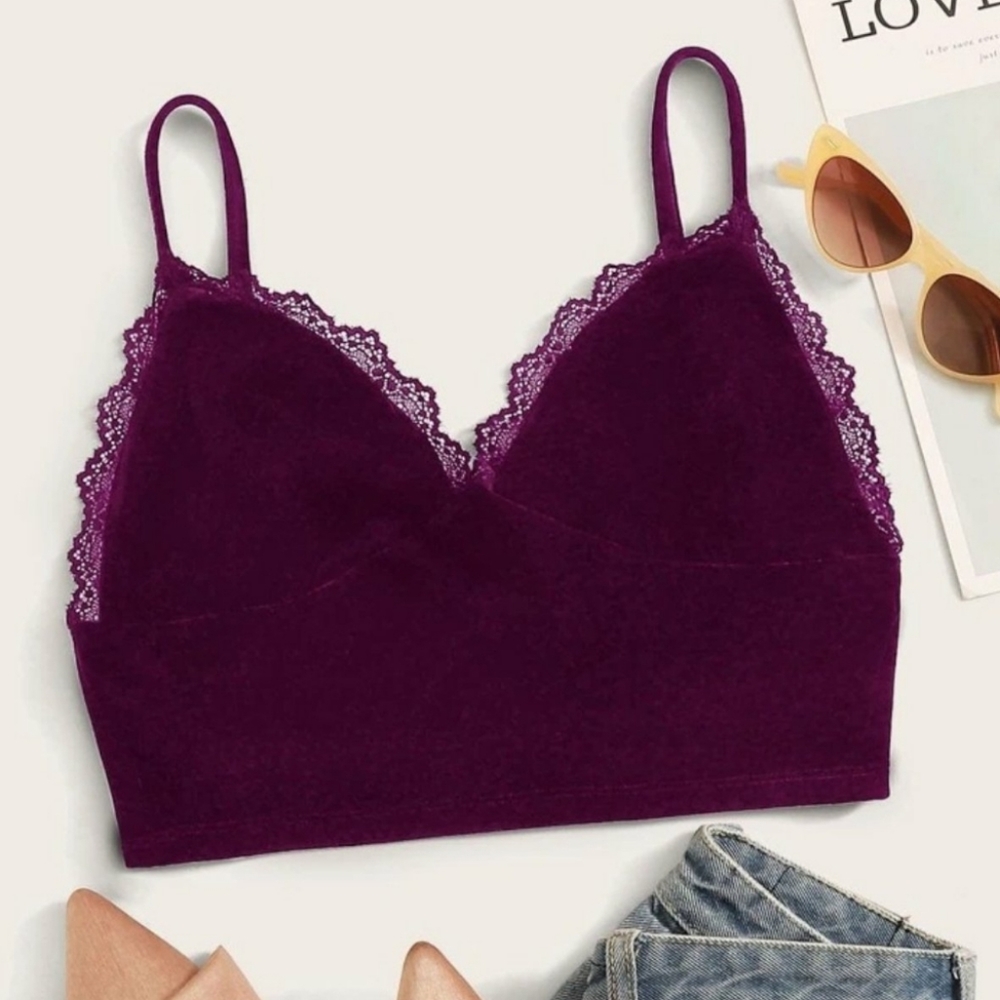 Shein Fuschia Velvet Top